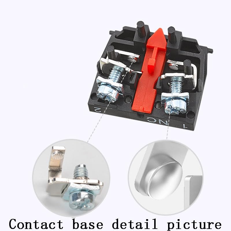 New XB2 Metal Button Switch Control Box Start Stop Industrial Identification Symbol self Reset Circular Emergency Stop Switch(3Hole-03)