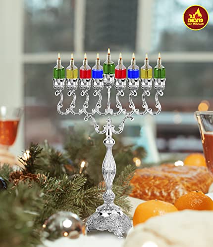 image for Ner Mitzvah Pre-Filled Colored Menorah Oil Cup Candles - Hanukkah Ohr 