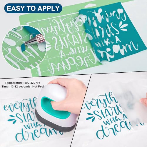 Image of VINYL FROG Aqua Heat Transfer Vinyl Rolls 12 inch x25ft Teal Iron on Vinyl | Aqua HTV Vinyl Roll for All Cutter Machine, Stretchy & Machine Washable Easy to Cut & Weed for Heat Press Design
