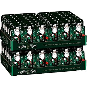 NESTLÉ AFTER EIGHT Mini-Weihnachtsmänner aus Pfefferminz-Schokolade, kleine Schokonikoläuse mit Zartbitter-Schokolade, 24er Pack (24 x 60g)