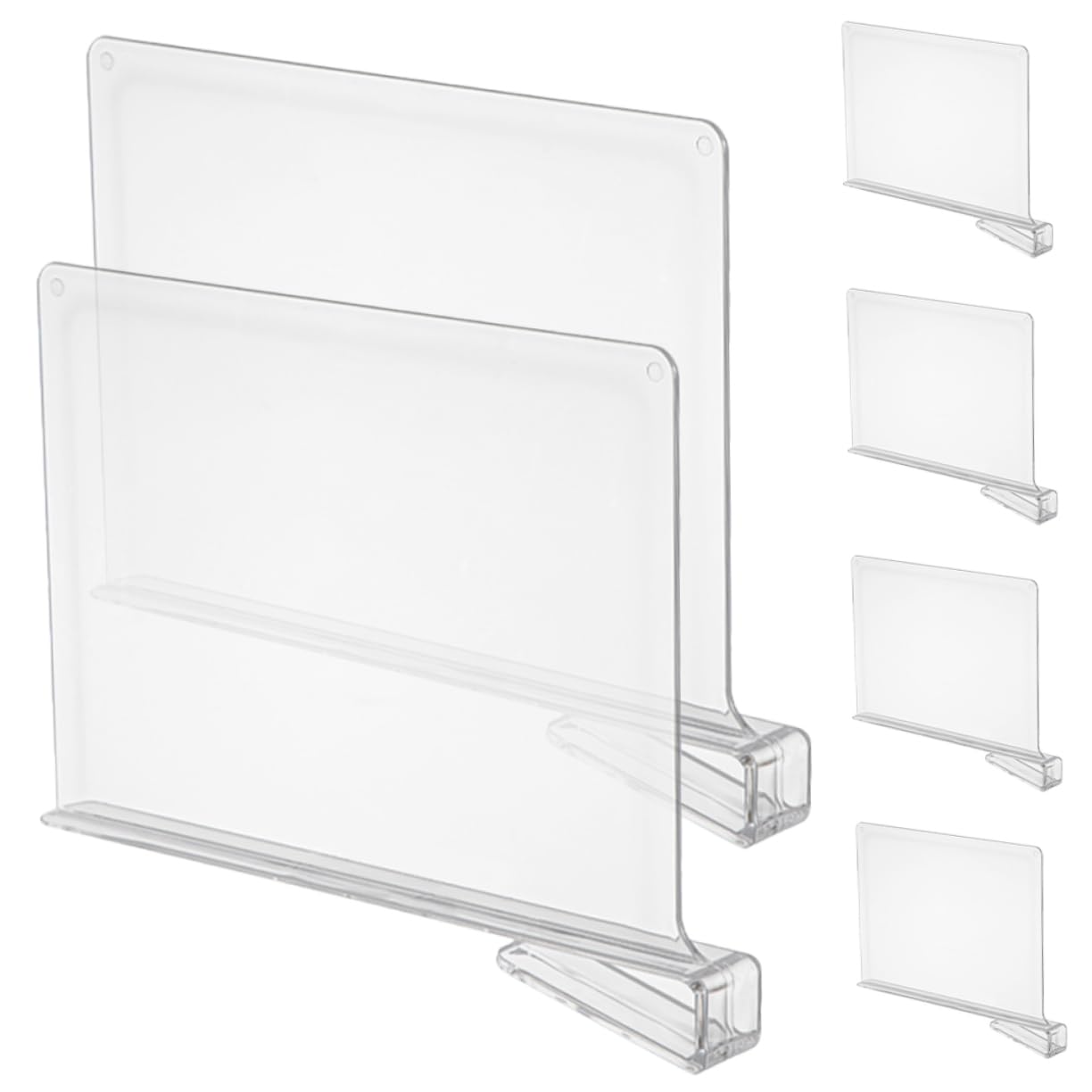 HOOTNEE 6Pcs Clear Shelf Dividers Closet Organizer Easy to Install Separator for Clothes Storage and Shelves for Wardrobes Bookcases and Home Organization