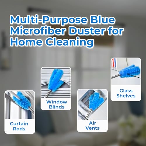 Image of Maxoshine Microfiber Wall Cleaning Mop with Long Handle | Bendable Extendable Duster for Home Ceiling Fan AC Vents Blinds Curtain Rods | Feather Dusting Stick for Edges & Corners (Ninja Duster)