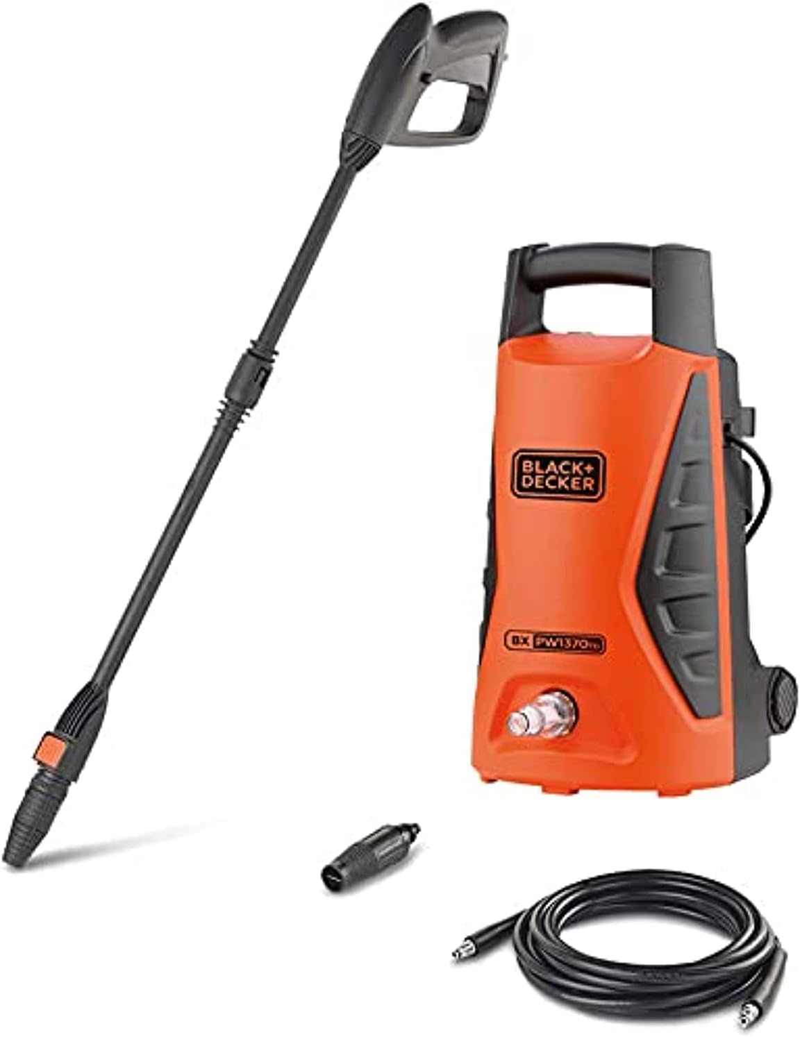 Black & Decker 1300W 100 Bar Electric Pressure Washer for Home, Garden & Cars, Orange/Black - PW1370TD-B5, 2 Years Warranty