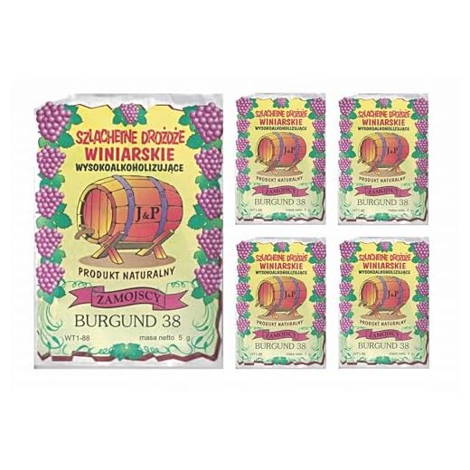 Hugbert Weinhefe, Burgund 38, für Rotweine, 100% natürlisches Produkt, Gärhefe Hefe, 5 Stück