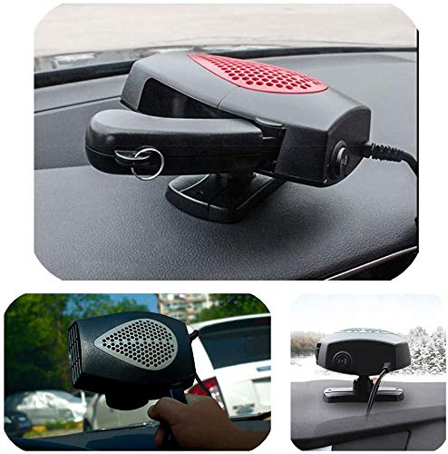QIFUN Portable 12V Car Heater Fast Heating Quickly Defrost Defogger Demister Heating & Cooling Fan Auto Dryer Windshield Defroster Plug in Cigarette Lighter (Car Heater)