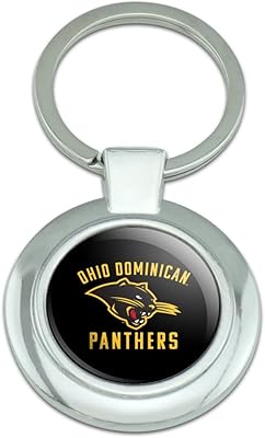 GRAPHICS & MORE Ohio Dominican University Panthers Logo Keychain Classy Round Chrome Plated Metal
