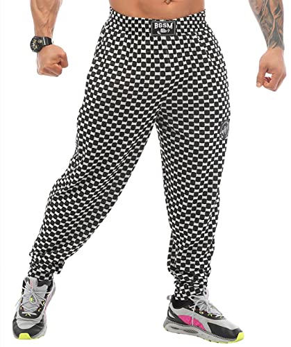 Men's Loose Fit Sweatpants with Pockets, Breathable Lifestyle Gym Muscle Pants, Plus Size Track Pants