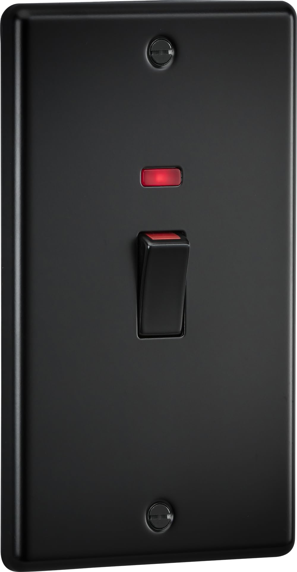 Knightsbridge Matt Black 45A 2G Dp Switch With Neon