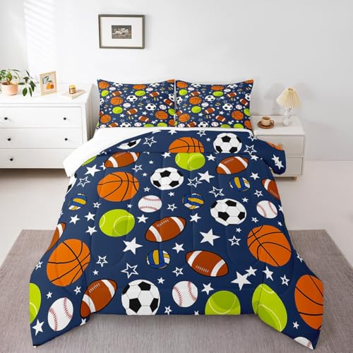 Image of Feelyou Sports Theme Bedding Set 2Pcs for Kids Teens