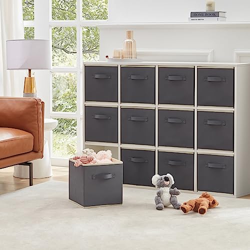 Lifewit-Storage-Cubes-11-Inch-Organizer-Bins-18L-Gray-12-Packs-Foldable-Decorative-Fabric-Storage-Baskets-for-Organizing-Home-Organizers-with-Handles-for-Shelves-Closet
