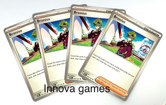 brassius pokemon card 187/197 - Obsidian Flames - x4 Trainer Playset Options:183/165 (Holofoil) (Fire) - SV: Scarlet & Violet 151 (MEW) Espeon Photos are ours of Dragapult to e4” —