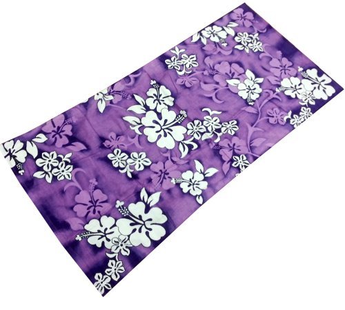 Purple Hibiscus Flowers Reactive Beach Towel 30 X 60