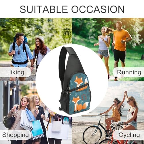 Bolso bandolera deportivo con patrón de zorro caricatura miniatura 6