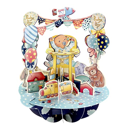 SANTORO Pirouette - Carte de vœux pop-up 3D - Bébé garçon - Pour anniversaire