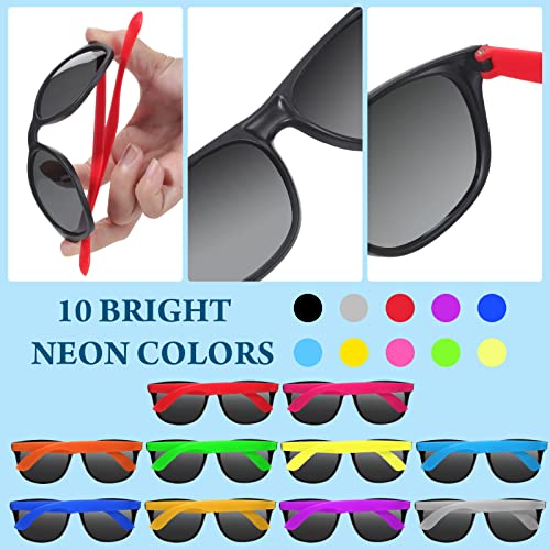 60 Pack Neon Sunglasses - 10 Colors, 80's Style Novelty Sunglasses for Classroom Prize, Goody Bag Filler, Birthday Party, Kids to Adults2