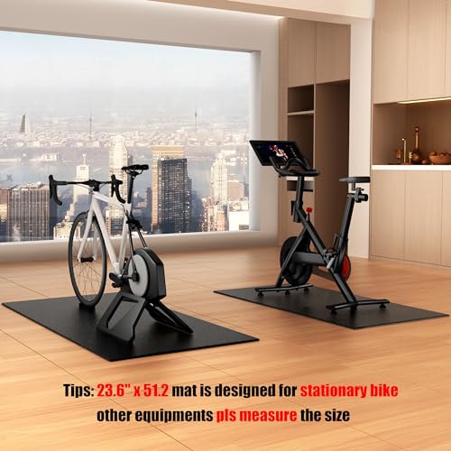 Image of Cycleclub Bike Mat Compatible with Peloton Bike,Elliptical,Treadmill Mat, 6mm Thick, Under Exercise Bike Trainer Pad for Indoor Stationary Spin Bike Gym Equipment Hardwood Floor Carpet Protector