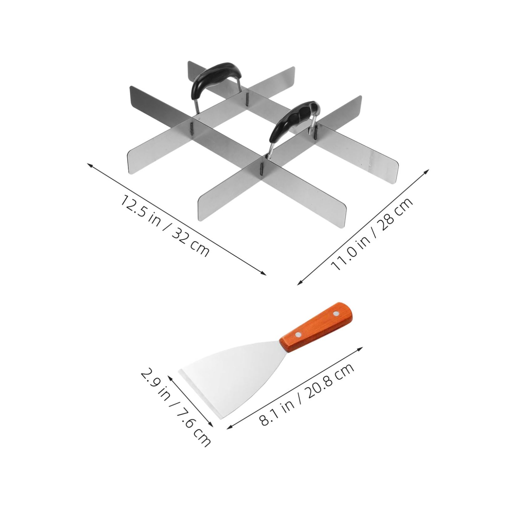 USHOBE Divisor de Pastel de Acero Inoxidable con Asas Laterales para Control Preciso de Porciones, Herramienta Resistente Adecuado para Hornear y Cocinas