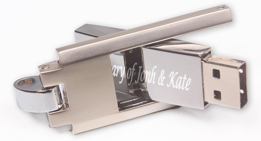 Customized Metal Rotation USB Flash Drive Keychain Memory Stick Engraved Free 4GB