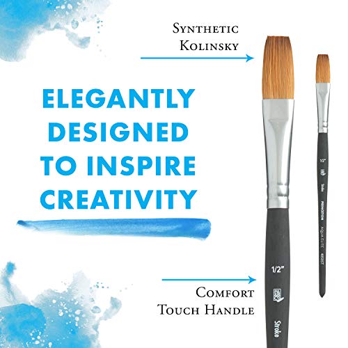 Image of Princeton Aqua Elite Stroke Brush, Synthetic, Short Handle, Size 1 /2 inch, 1 Count