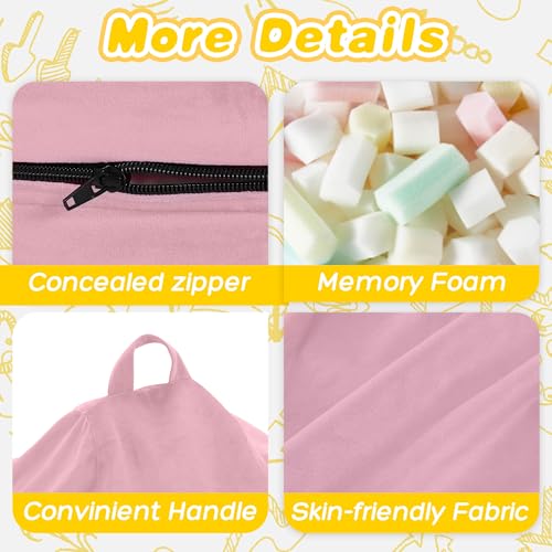 Image of HABUTWAY 2FT Bean Bag Chair, 2' Beanbags Small Bean Bag Chairs with Filling, Teardrop Bean Bag Chair Luxurious Velvet Ultra Soft Fur with Removable Cover (Soft Pink)