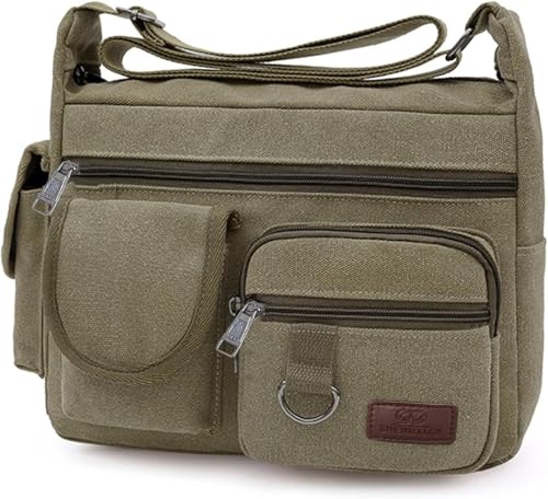 Canvas Messenger Bag for Men Women Business Travel Shoulder Computer Bag Vintage Single Satchel Bags3