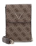 GUESS Noelle Flap Chit Chat Phone Bag Latte Logo/Brown