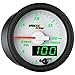 MaxTow Double Vision 30,000 PSI Fuel Rail Pressure Gauge - for 2002-2017 6.6L Chevy Duramax & 2003-2017 5.9L / 6.7L Dodge Cummins Diesel Trucks - White Gauge Face - Green LED Dial - 2-1/16" 52mm