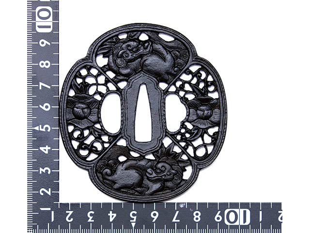 鍔　獅子牡丹図 Amazon.co.jp: 鍔 獅子牡丹図透鍔 : スポーツ＆アウトドア