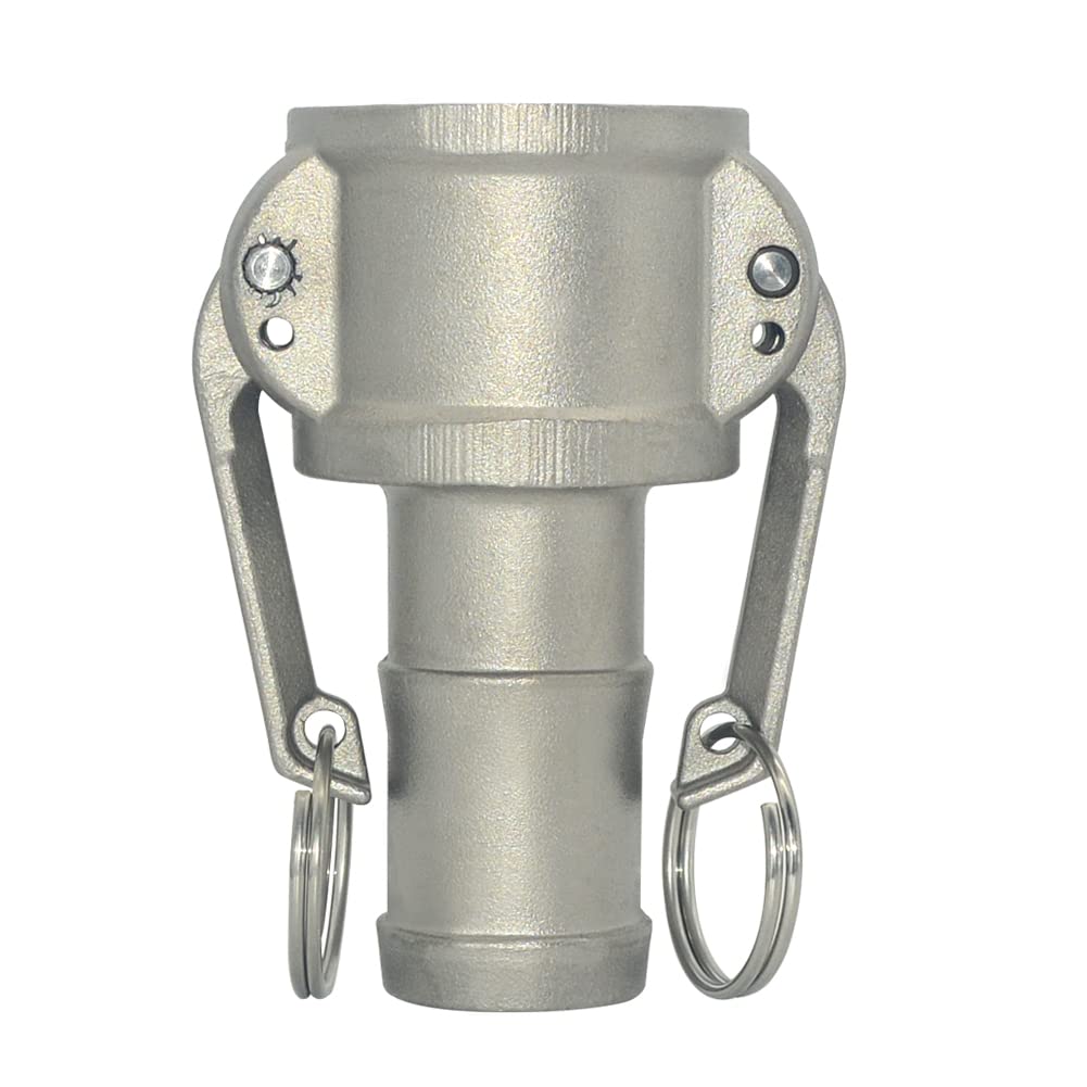 VARMHUS Adaptador de manguera Camlock hembra de acero inoxidable 316 de 1-1/4 pulgadas C