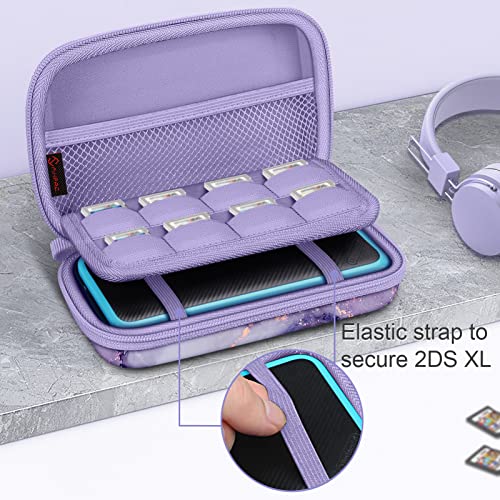 Image of Fintie Carrying Case for Nintendo New 2DS XL LL /New 3DS / 2DS / 3DS XL LL, Protective Hard Shell Portable Travel Cover Pouch with Game Card Slots & Inner Pocket, Lilac Marble