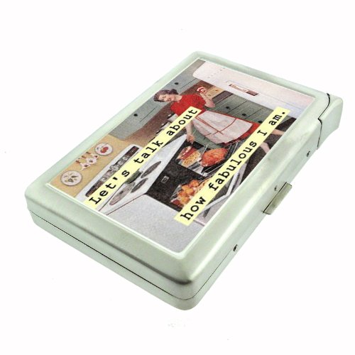 I'm Fabulous! Retro Housewife Double-Sided Cigarette Case with Lighter, ID Holder, and Wallet D-415