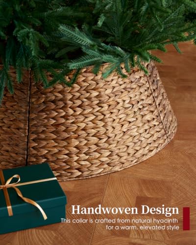 28in Brown Woven Hyacinth Christmas Tree Collar for Artificial Trees for 6ft 7.5ft Tree - image 6