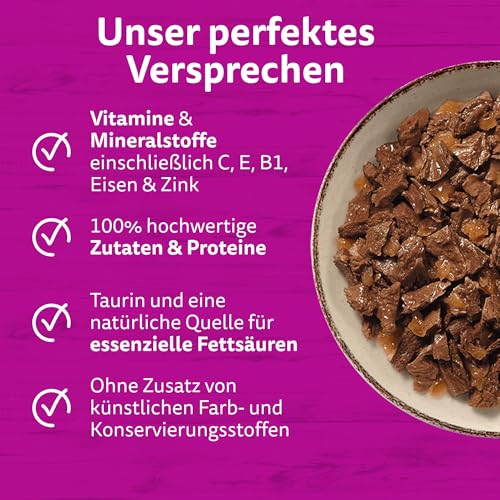 WHISKAS PURE DELIGHT Nassfutter in Gelee 24 x 85g Klassisches Ragout (4 Packungen) 48 Portionsbeutel – Ansicht 4