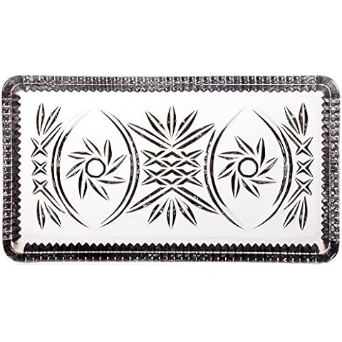 Butterplatte Konfektplatte Kuchenplatte Marina Handgeschliffen Transparent Kristall Cover