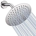 NearMoon Rain Shower Head, Ultra-Thin Design-Pressure Boosting, Awesome Some Experience, High Pressure High Flow Stainless Steel Rainfall Shower Head (8 Inch,Brushed Nickel)
