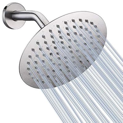NearMoon Rain Shower Head, Ultra-Thin Design-Pressure Boosting, Awesome Some Experience, High Pressure High Flow Stainless Steel Rainfall Shower Head (8 Inch,Brushed Nickel)