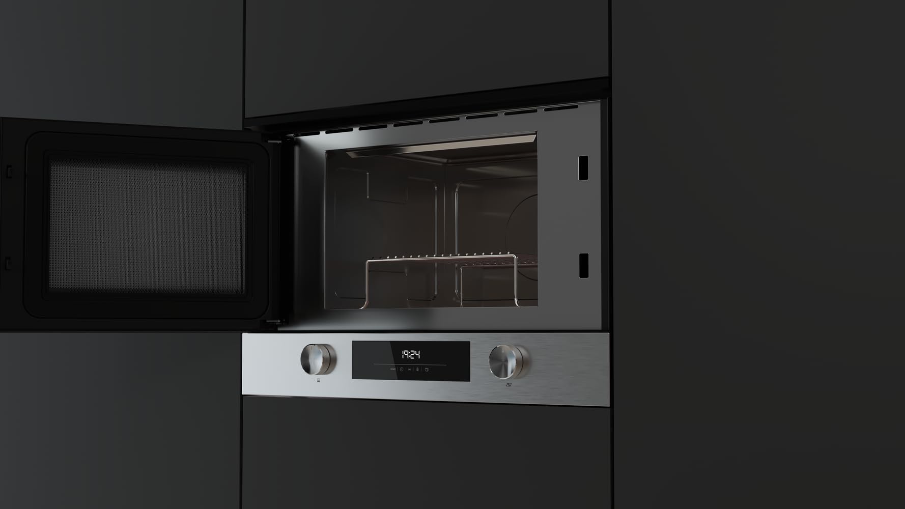 TEKA Microondas Integrable con Base Cerámica, Capacidad 22 L, Apertura de Puerta a la Izquierda, Modelo NEO MS 6220 BIS L SS