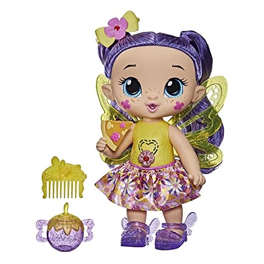 Baby Alive Glo Pixies Doll, Siena Sparkle, Interactive 10.5-inch Pixie Doll Toy for Kids 3 and Up, 20 Sounds, Glows with Pretend Feeding