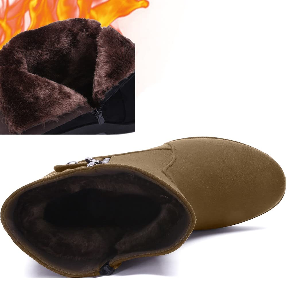 Gaatpot Stivali Inverno Donna Caldo Pelliccia Stivaletto da Neve Scarpe con Zeppa Cerniera Moda Comodi Boots 35-41