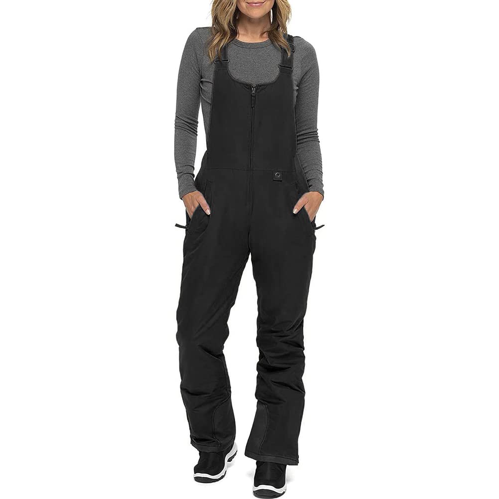 Hidyliu Salopette Isolante Coupe-Vent - Salopette De Ski Isolante Femme Salopette De Neige Salopette Hiver Coupe-Vent Épais Pantalon De Ski Thermique Pantalon De Snowboard