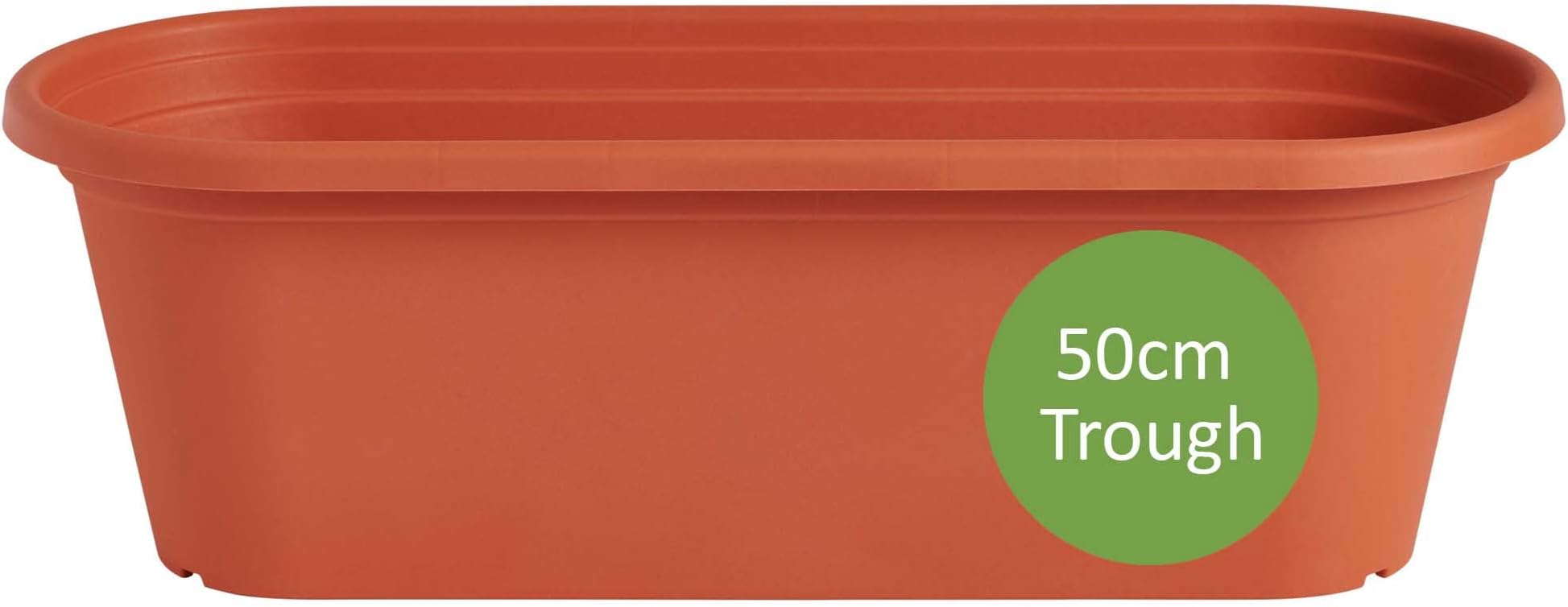 Clever Pots Plastic Plant Trough, 50cm Long Garden Planters, Outdoor or