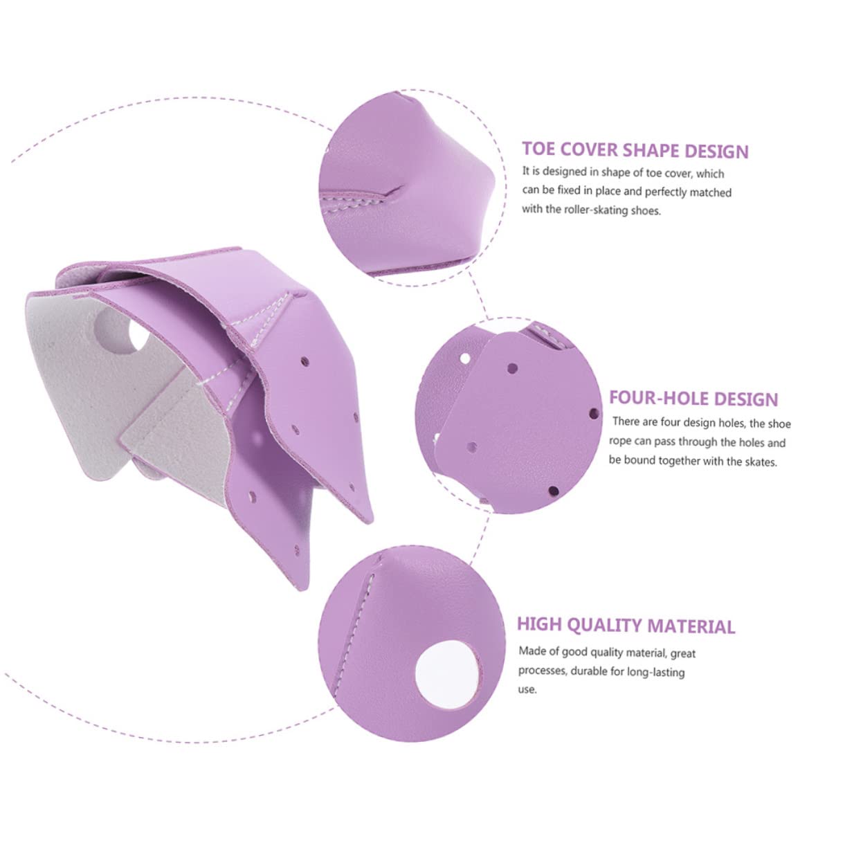 TOYANDONA Bottes De Patin Embouts Protège-Orteils De Patins À roulettes Protecteur Couvre-Orteils De Patins Résistants À l'usure Accessoires À Roller Cuir Violet,Mauve