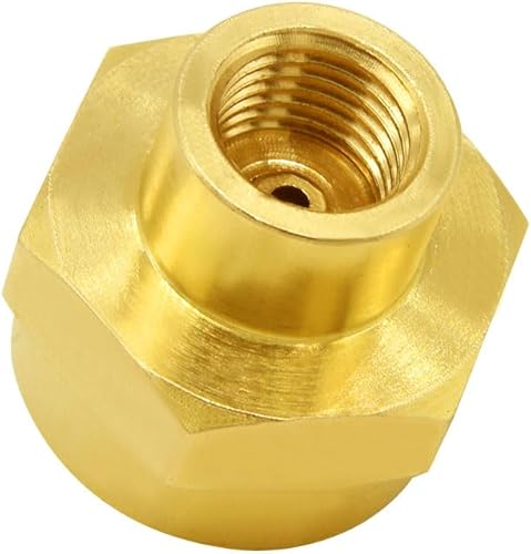 Miniatura 3 de Hooshing Adaptador de recarga de botella de gas propano de 1 libra con rosca hembra NPT de 14 "montaje de latón soild