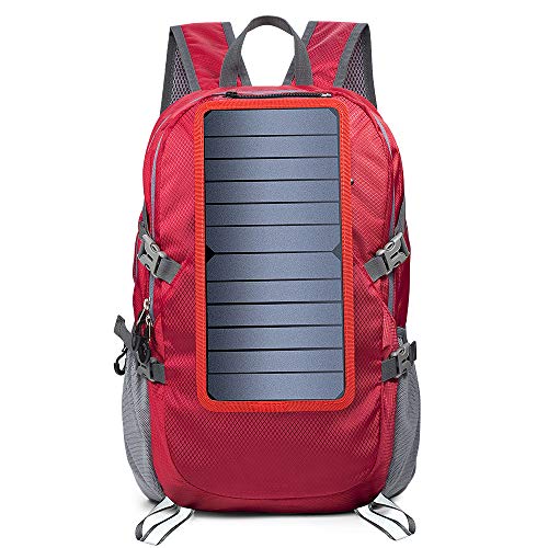 Eceen Hiking Backpack Travel Daypack Packable With 7Watts Solar Panel Charger For Phone Power Bank Outdoor Emergency #TOP6