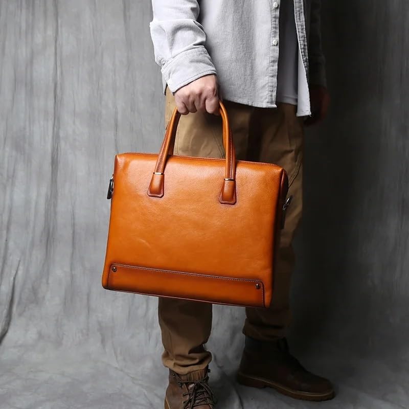 Leather Men Briefcase Cowhide Handbag Vintage Computer Bag Casual Business Shoulder Messenger4