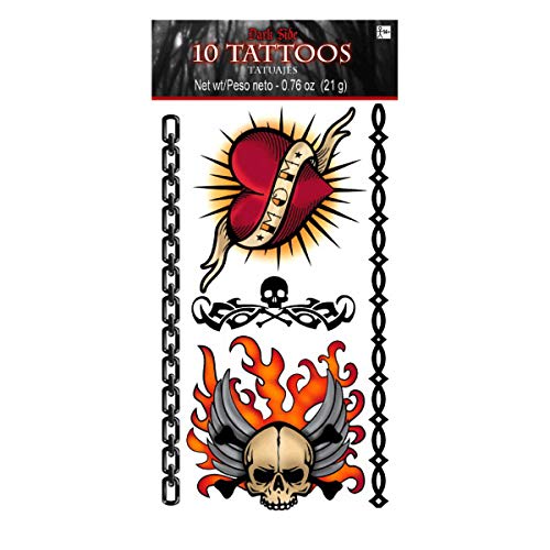 Amscan 847424 Biker Tattoos, 10ct