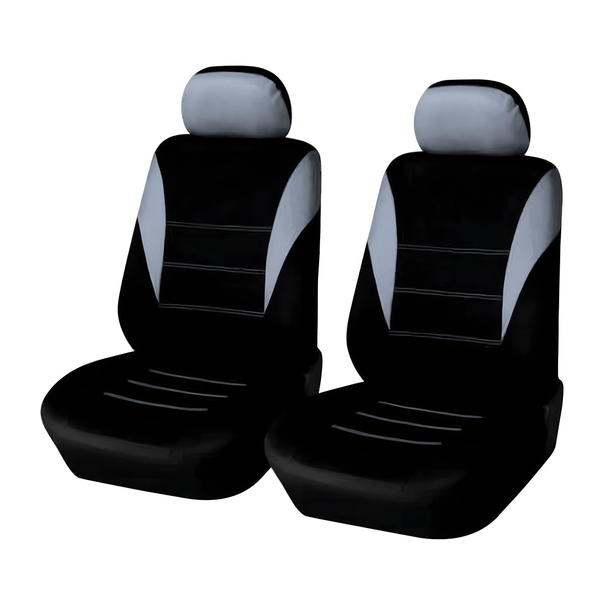 Osilly 4PCS Car Seat Covers, Automotive Interior Full Set Non-Slip Waterproof Seat Cushion Protectors for Front Seats with Headrest Covers, Universal for Vehicles Trucks Vans SUVs RVs (Gray)