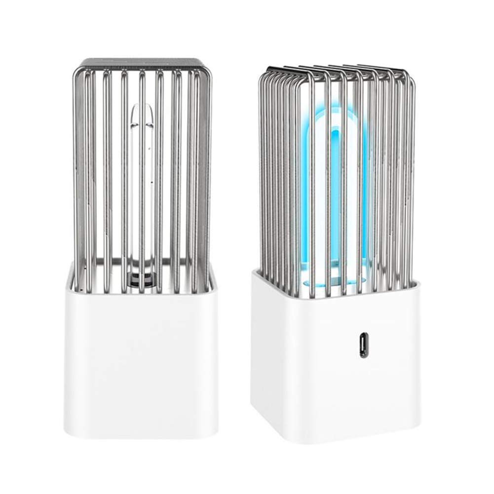 Luz de esterilización UVC portátil de 2.5W, lámpara de escritorio UV de sala de estar de dormitorio Lámpara de escritorio ultravioleta de cuarzo de ozono para viajes domésticos