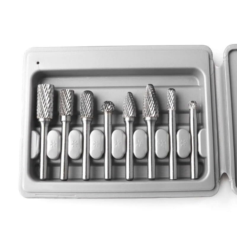 8-Piece Set of 6Mm Handle Tungsten Steel Grinding Head Set Rotary File Electric