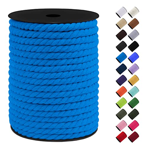 LEREATI 8mm Macrame Cord, 131 Feet Thick Macrame Rope Yarn, Natural Cotton Macrame String for Wall Hanging Plant Hangers